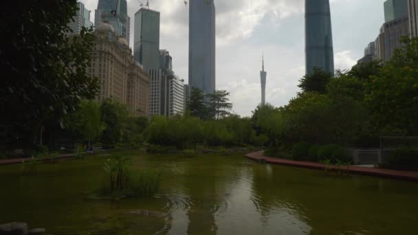 Gün Zaman Guangzhou Cityscape Hava Panorama Timelapse Görüntüleri Çin — Stok video