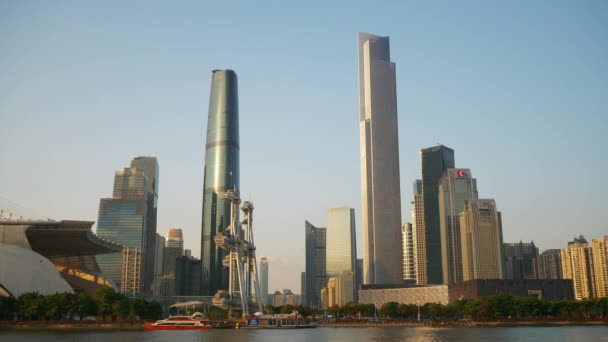 Dag Tijd Guangzhou Stadsgezicht Luchtfoto Panorama Timelapse Beelden China — Stockvideo