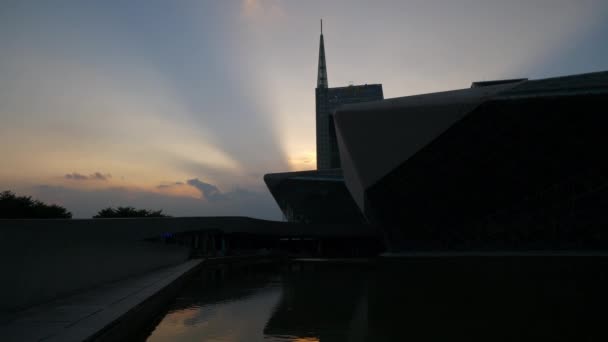 Nap Idő Guangzhou Városkép Légi Panorama Timelapse Felvételeket Kína — Stock videók