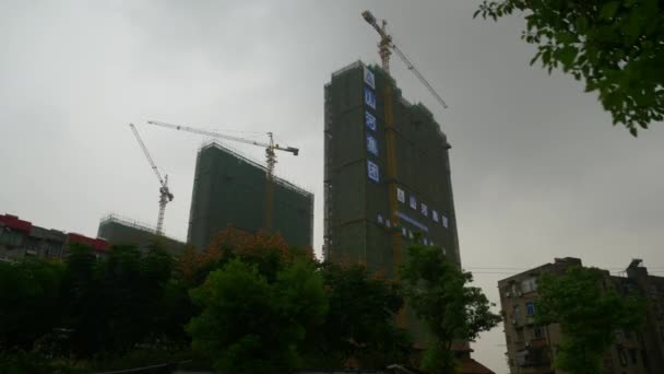 Cityscape Πλάνα Της Πόλης Wuhan Κίνα — Αρχείο Βίντεο