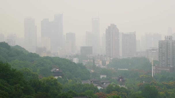 Felhős Idő Wuhan Jangce Városkép Légi Panoráma Kína — Stock videók