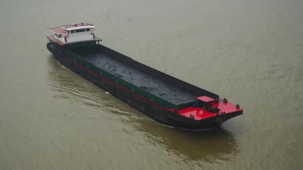 Ημέρα Wuhan Yangtze Ποταμού Πανόραμα Κυκλοφορίας Κίνα — Αρχείο Βίντεο