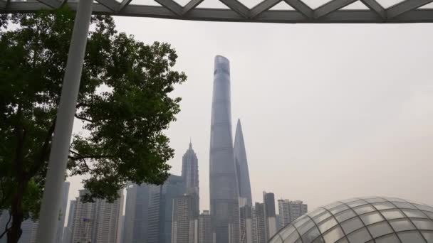 Şangay Şehir Manzarası Havadan Manzara Porselen — Stok video