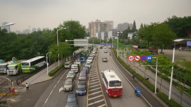 Imágenes Del Tráfico Ciudad Wuhan China — Vídeos de Stock