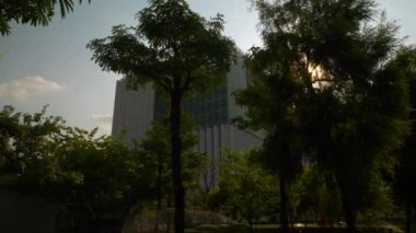 Gündüz vakti Guangzhou şehir manzaralı panorama. 4K Çin porseleni