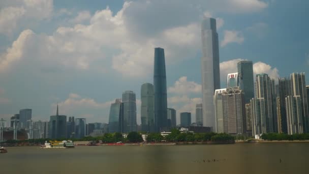 Hora Del Día Guangzhou Paisaje Urbano Panorama Aéreo Timelapse Metraje — Vídeos de Stock