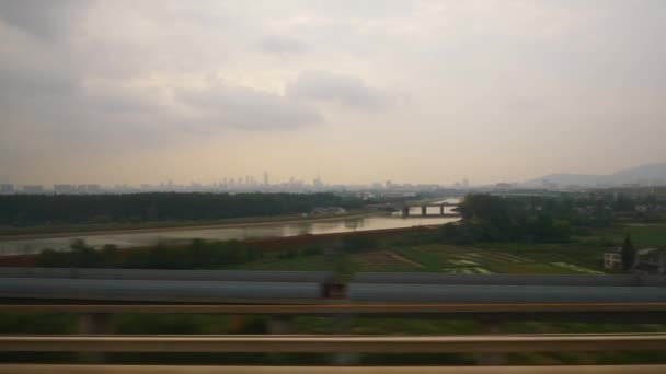 Bahnfahrt von Wuhan nach Shenzhen — Stockvideo