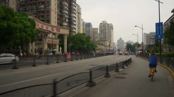 Ημέρα Ώρα Δρόμους Της Σαγκάης Timelapse Πλάνα Κίνα — Αρχείο Βίντεο