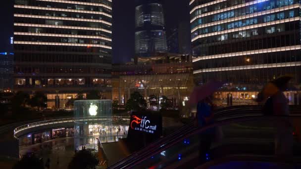 Traffico Notturno Strade Shanghai Con Gente Filmati Cina — Video Stock
