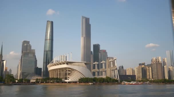 Dag Tid Guangzhou Stadsbild Antenn Panorama Timelapse Film Kina — Stockvideo