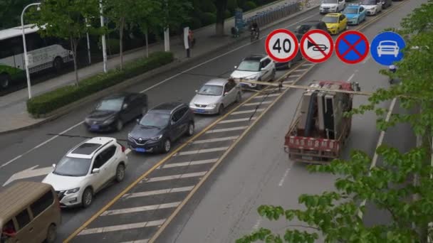 Görüntüleri Wuhan Şehir Trafiğinin Çin — Stok video