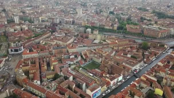 MILAN, ITALY - MAY 1 2018: sunny day milan city downtown aerial panorama 4k circa may 1 2018 milan, italy.