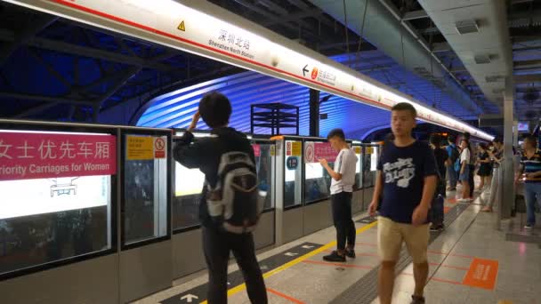 Wuhan China Setembro 2017 Wuhan Cidade Principal Estação Ferroviária Lotada — Vídeo de Stock