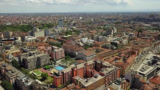 Milán Italia Mayo 2018 Día Soleado Milan City Downtown Aerial — Vídeos de Stock