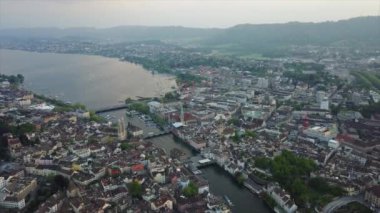 4 k görüntüleri Zürih'cityscape panorama, İsviçre  
