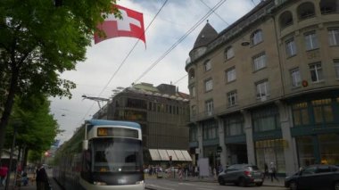 Zürih - Sircas 20187: güneşli gün batımı Zürih Rating panorama 4k yaklaşık 2018 zurich, İsviçre.