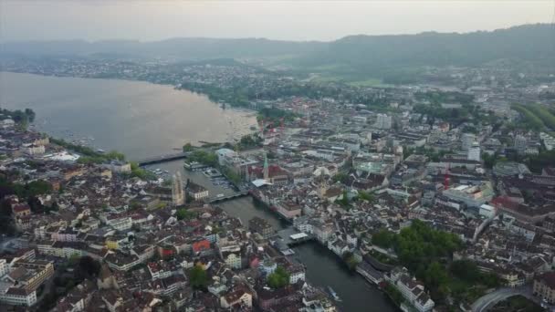 片段的苏黎世城市景观全景瑞士 — 图库视频影像