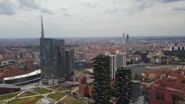 Milán Itálie Května 2018 Slunečný Den Milan Centra Letecké Panorama — Stock video
