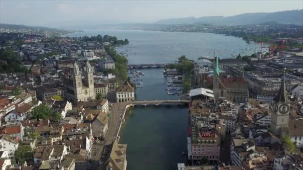 Jour Zurich Paysage Urbain Panorama Aérien Suisse — Video