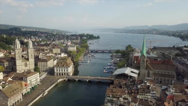 Jour Zurich Paysage Urbain Panorama Aérien Suisse — Video