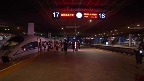 Wuhan China Setembro 2017 Wuhan Cidade Principal Estação Ferroviária Lotada — Vídeo de Stock