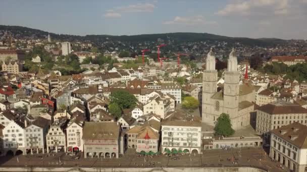 Jour Zurich Paysage Urbain Panorama Aérien Suisse — Video