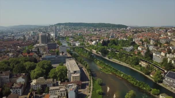 Tag Zürich Stadtbild Luftbild Schweiz — Stockvideo