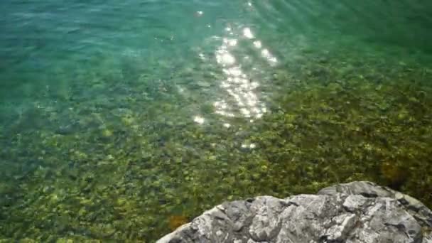 Suiza Día Soleado Geneva Ciudad Lago Agua Clara Cámara Lenta — Vídeo de stock