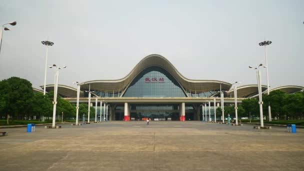 Wuhan China September 2017 Tageslicht Wuhan City Main Railway Modern — Stockvideo