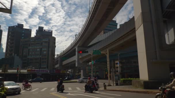 Taipei Taiwan Januar 2018 Sonniger Tag Taipei Stadtverkehr Straßenpanorama Circa — Stockvideo