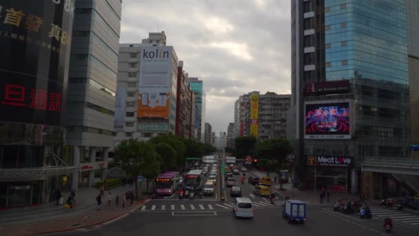 Taipei Taiwan Januari 2018 Zonnige Dag Taipei City Verkeer Straat — Stockvideo