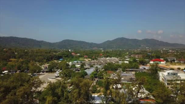 Güneşli Bir Gün Phuket Adası Şehir Rooftops Hava Panorama Tayland — Stok video