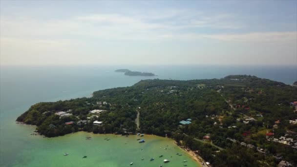 Солнечный День Пхукет Островной Город Крыши Воздушной Панорамы Таиланд — стоковое видео