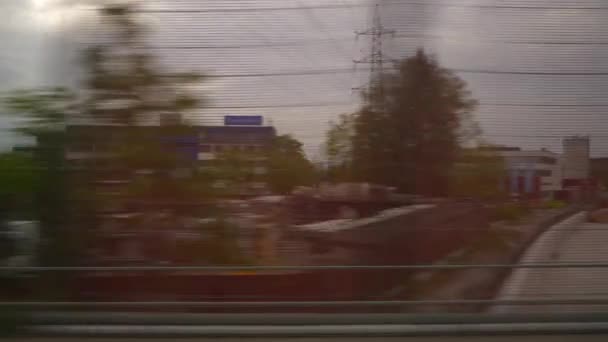 Czas Dnia Pociąg Stronie Okna Pov Panorama Włochy — Wideo stockowe