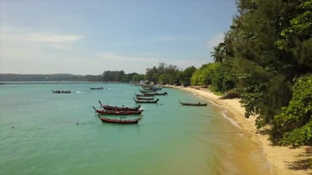 Phuket Thailand Januar 2018 Insel Sonniger Tag Berühmter Dock Beach — Stockvideo