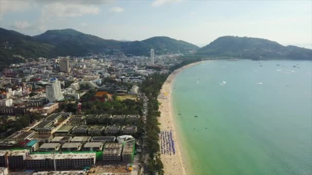 Giornata Sole Phuket Isola Città Tetti Panorama Aereo Thailandia — Video Stock