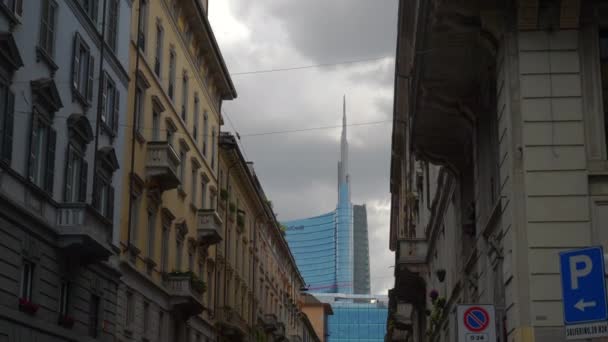 Milán Italia Mayo 2018 Ciudad Día Soleado Edificios Famosos Cámara — Vídeos de Stock