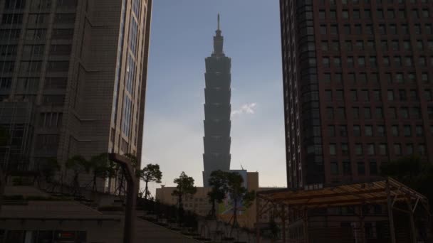 Taipei Taiwan Enero 2018 Cielo Del Atardecer Paisaje Urbano Taipei — Vídeo de stock