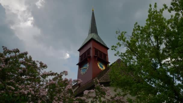 Zomer Dag Beroemde Reinfall Kasteel Bovenaan Panorama Zwitserland — Stockvideo