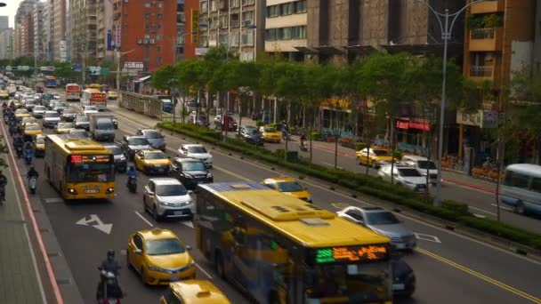 Taipei Taiwan Januar 2018 Sonniger Tag Taipei City Traffic Street — Stockvideo