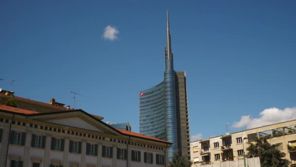 Mailand Italien Mai 2018 Stadt Sonniger Tag Berühmte Gebäude Ansicht — Stockvideo