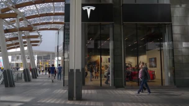 Estate Luce Affollata Famosa Galleria Dello Shopping Panorama Milano Italia — Video Stock