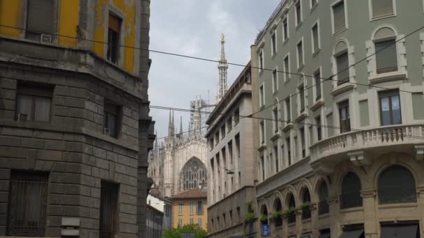 Milano Talya Mayıs 2018 Şehir Güneşli Gün Ünlü Binalar Yavaş — Stok video