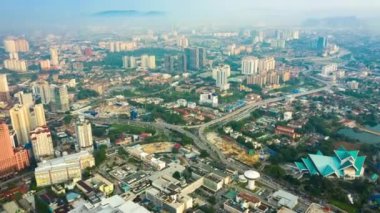 Kuala Lumpur, Malezya - 25 Eylül 2018: güneşli gün kuala lumpur şehir merkezi hava panorama zaman apse 4k circa 25 Eylül 2018 kuala lumpur, malaysia.r, malezya.