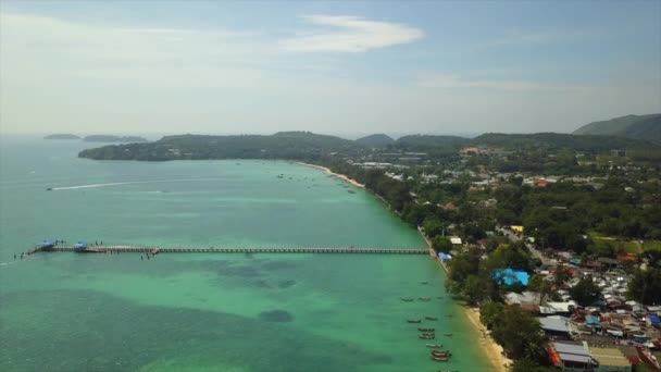 Journée Ensoleillée Phuket Île Ville Toits Panorama Aérien Thailand — Video