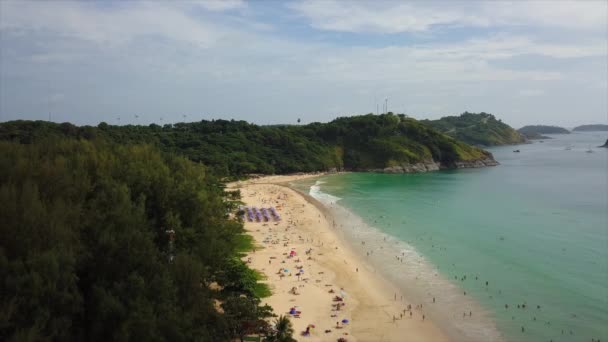 Phuket Tailandia Enero 2018 Isla Soleado Día Famoso Muelle Playa — Vídeo de stock