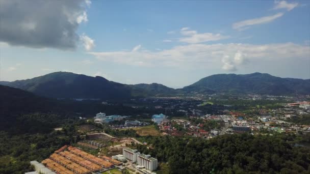 Giornata Sole Phuket Isola Città Tetti Panorama Aereo Thailandia — Video Stock