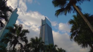 Taipei, Tayvan - 22 Ocak 2018: günbatımı gökyüzü taipei cityscape ünlü kulesi hava panorama 4k 22 Ocak 2018 yaklaşık taipei, Tayvan.