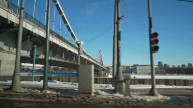 Moskova gün zaman trafik yol hava panorama 4k Rusya