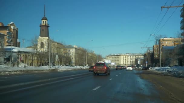 モスクワの日時間道路空中パノラマ ロシア — ストック動画